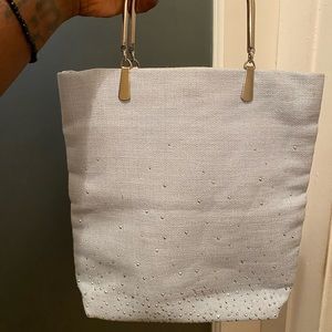 Powder Blue silver studded evening bag